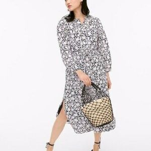 J.Crew Tie-waist cotton voile midi dress in rose vines